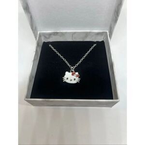 🎀 Hello Kitty Necklace | BRAND NEW | Silver-Tone Chain | Red Bow Charm 🎀